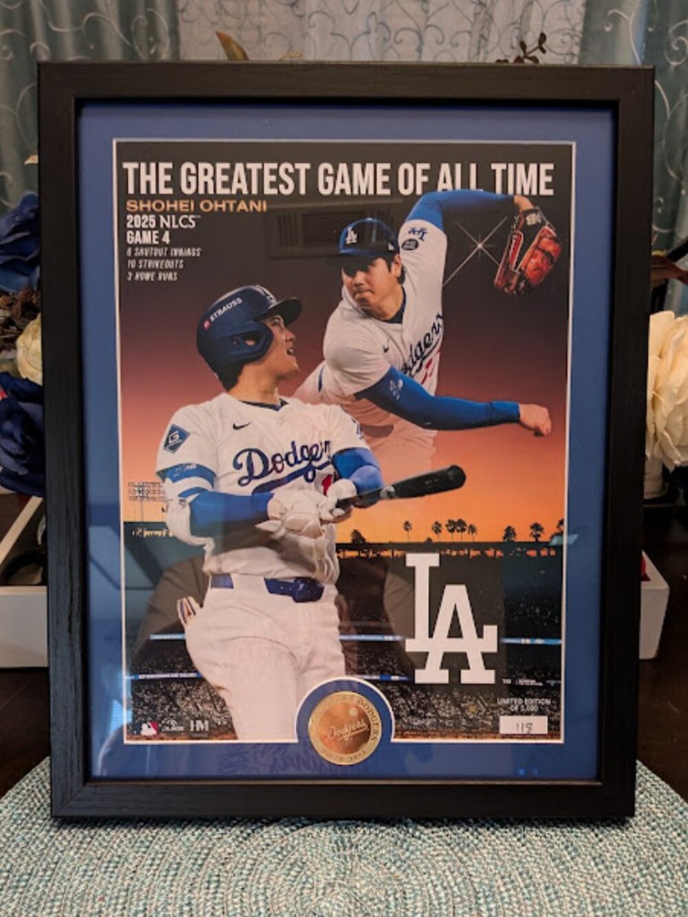 2025 NLCS Game 4 Greatest Game All Time- SHOEI OHTANI Picture w/ Coin 118/5000